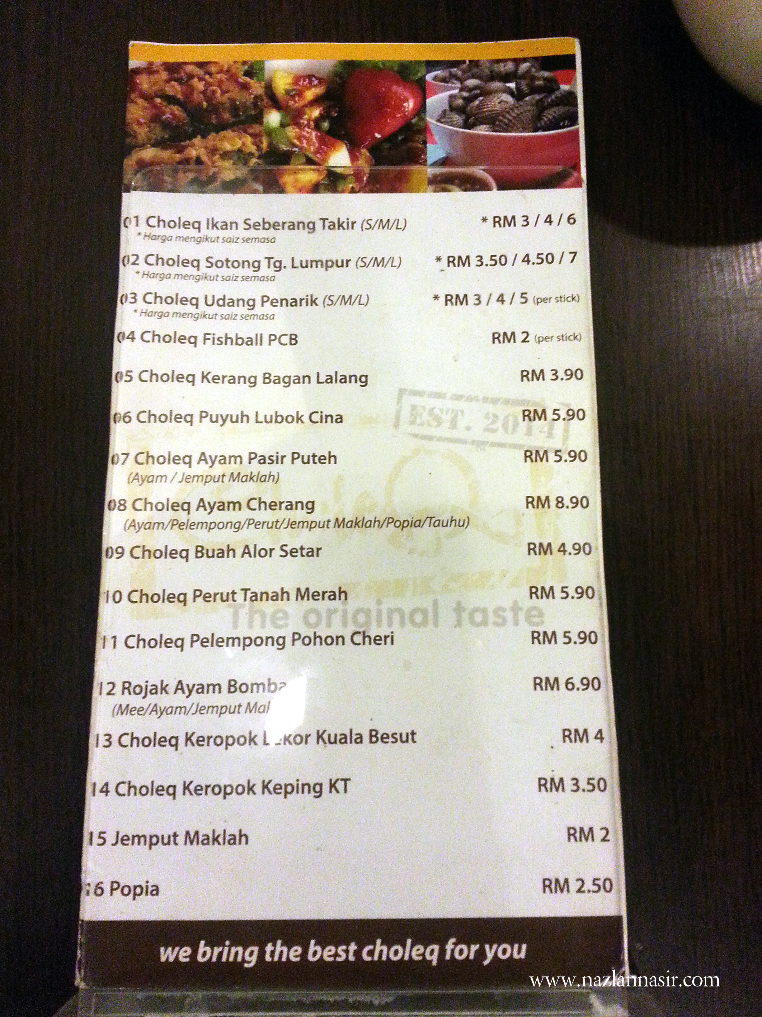 Menu di CholeQ