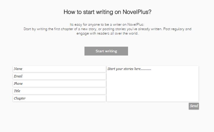 Start writing on NovelPlus