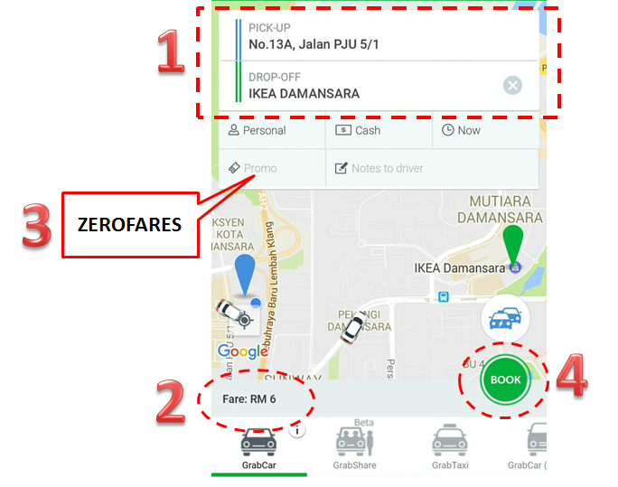 Cara Tempah Zero Fares, Zero Problems!