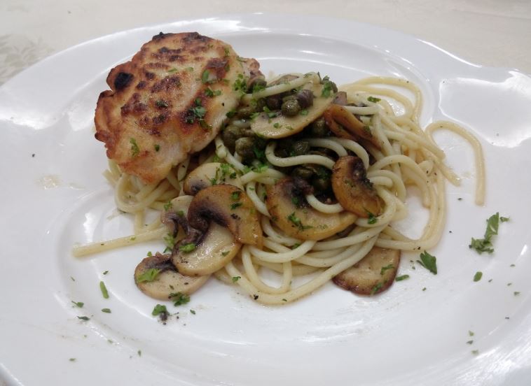 Resipi Sihat Ayam Piccata Dengan Pasta & Cendawan