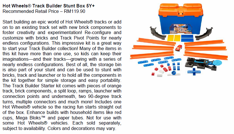 Hot Wheels Track Builder Stunt Box Dengan Komponen Bricks Baru