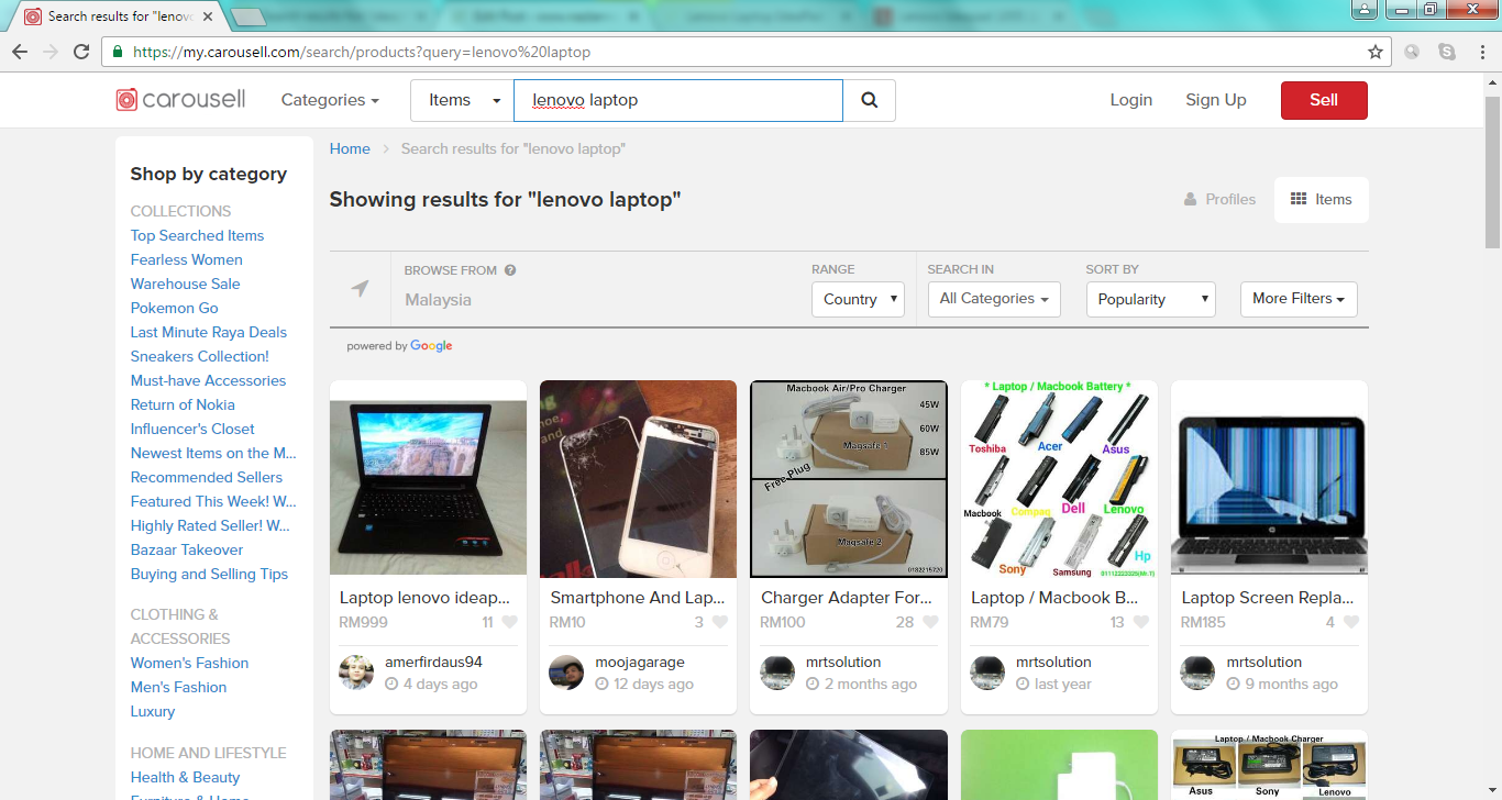 Carian Lenovo Laptop