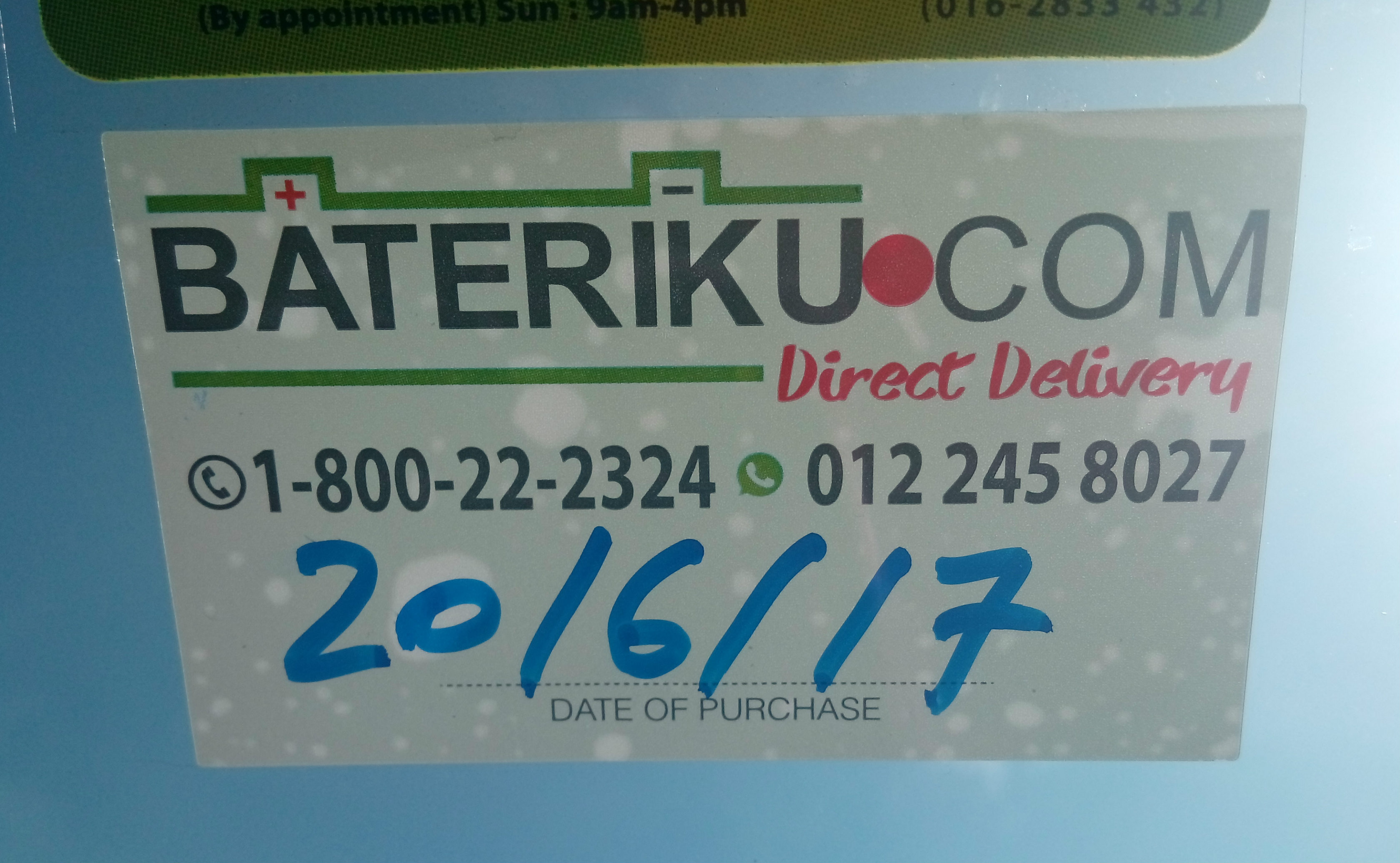 Tarikh pembelian
