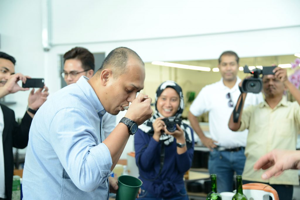 NazlanNasir volunteers to be the first to taste test