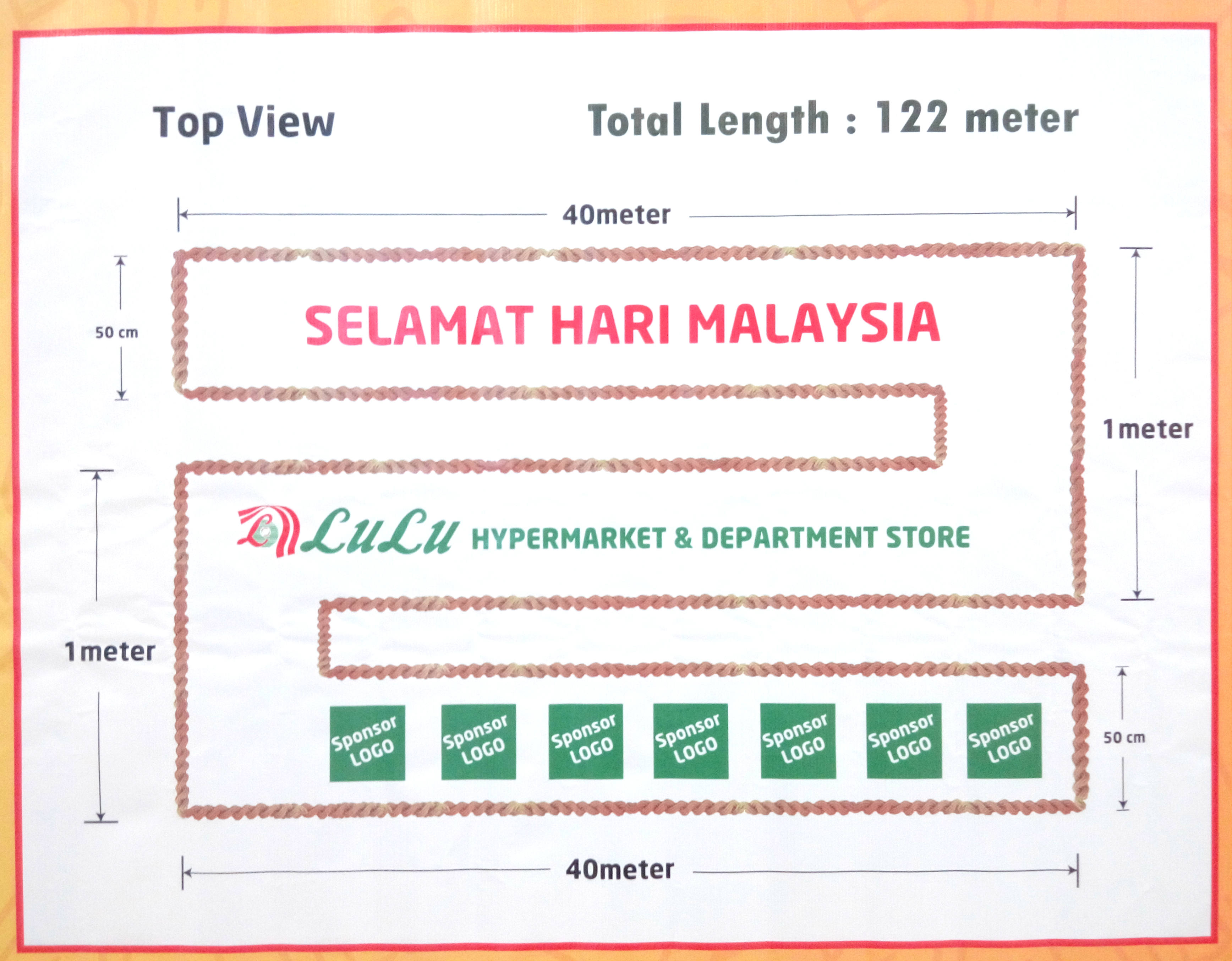 Ukuran kek buah terpanjang di Malaysia