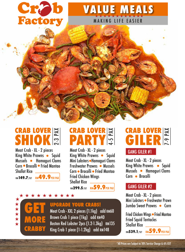 Crab Factory-Menu 1