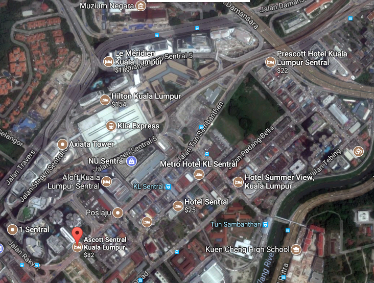 Lokasi Ascott Sentral KL
