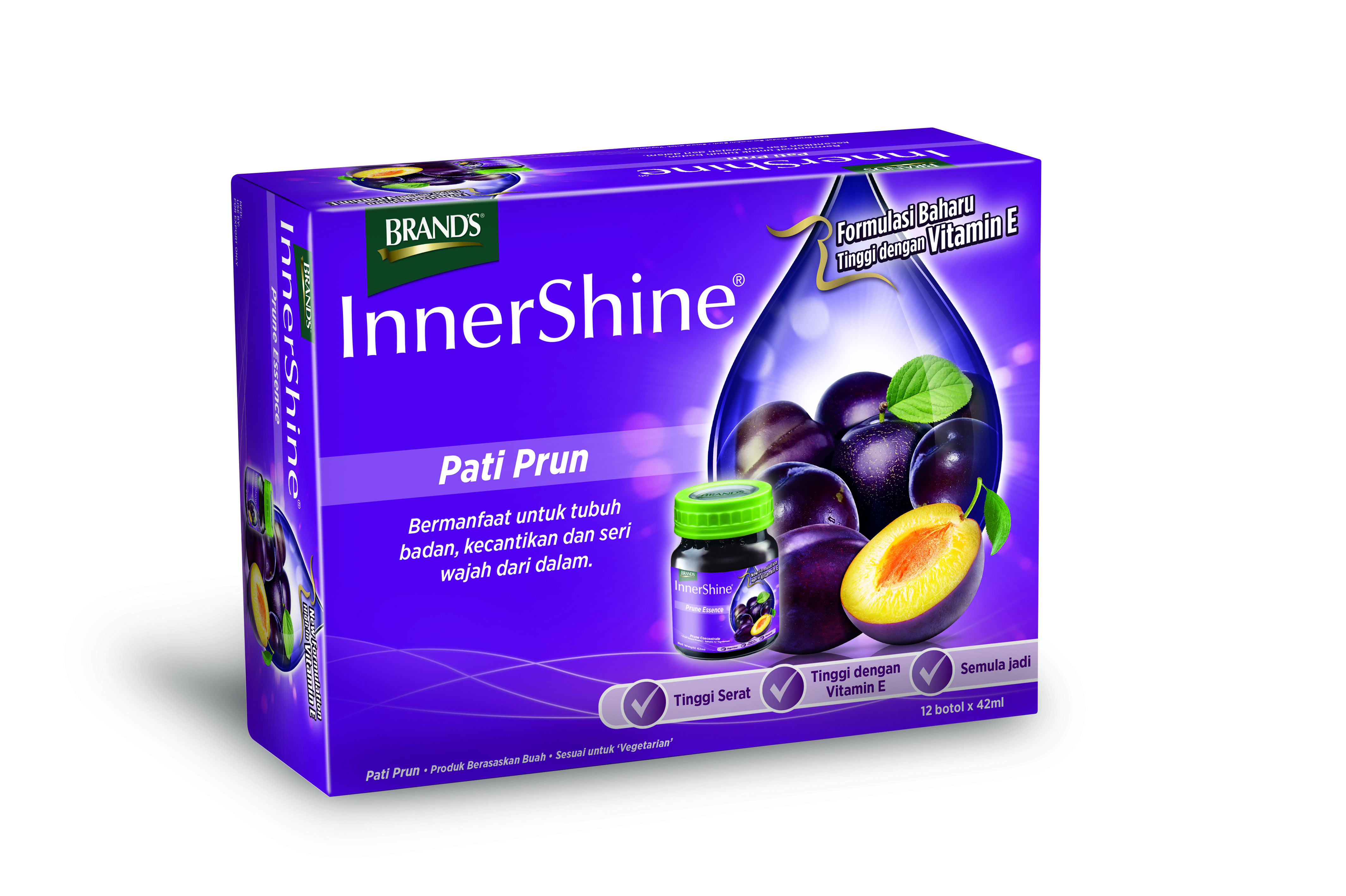 InnerShine Prune Essence with Vitamin E_12 bottles