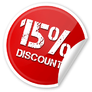 15% Peratus diskaun