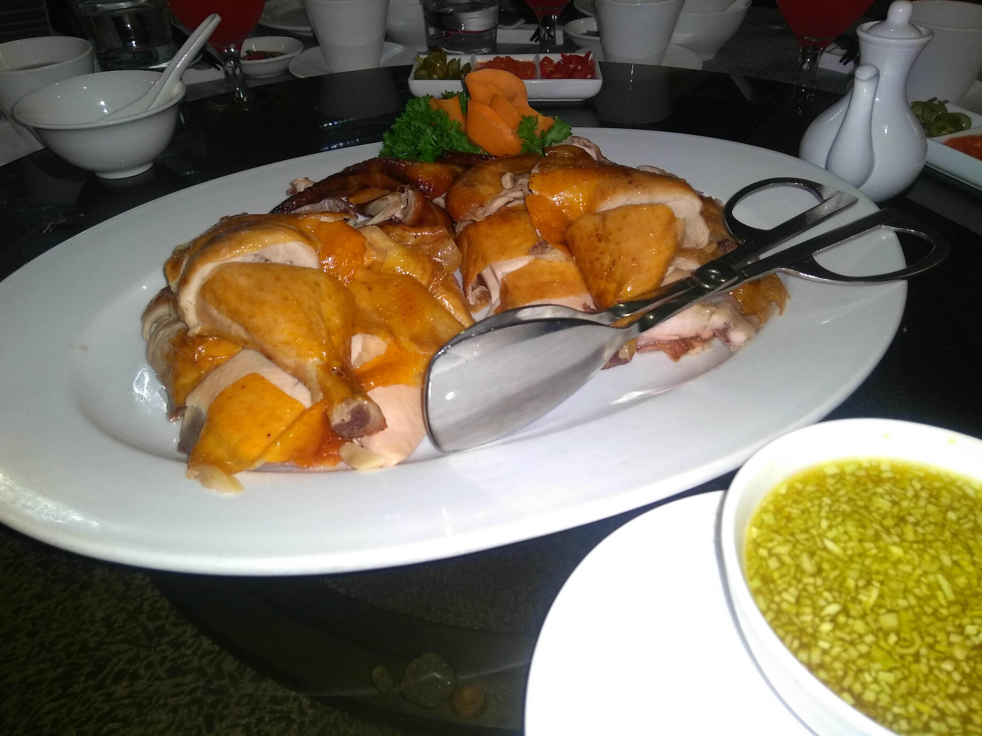 Roasted Crispy Chicken with Cucumber Plum Sauce