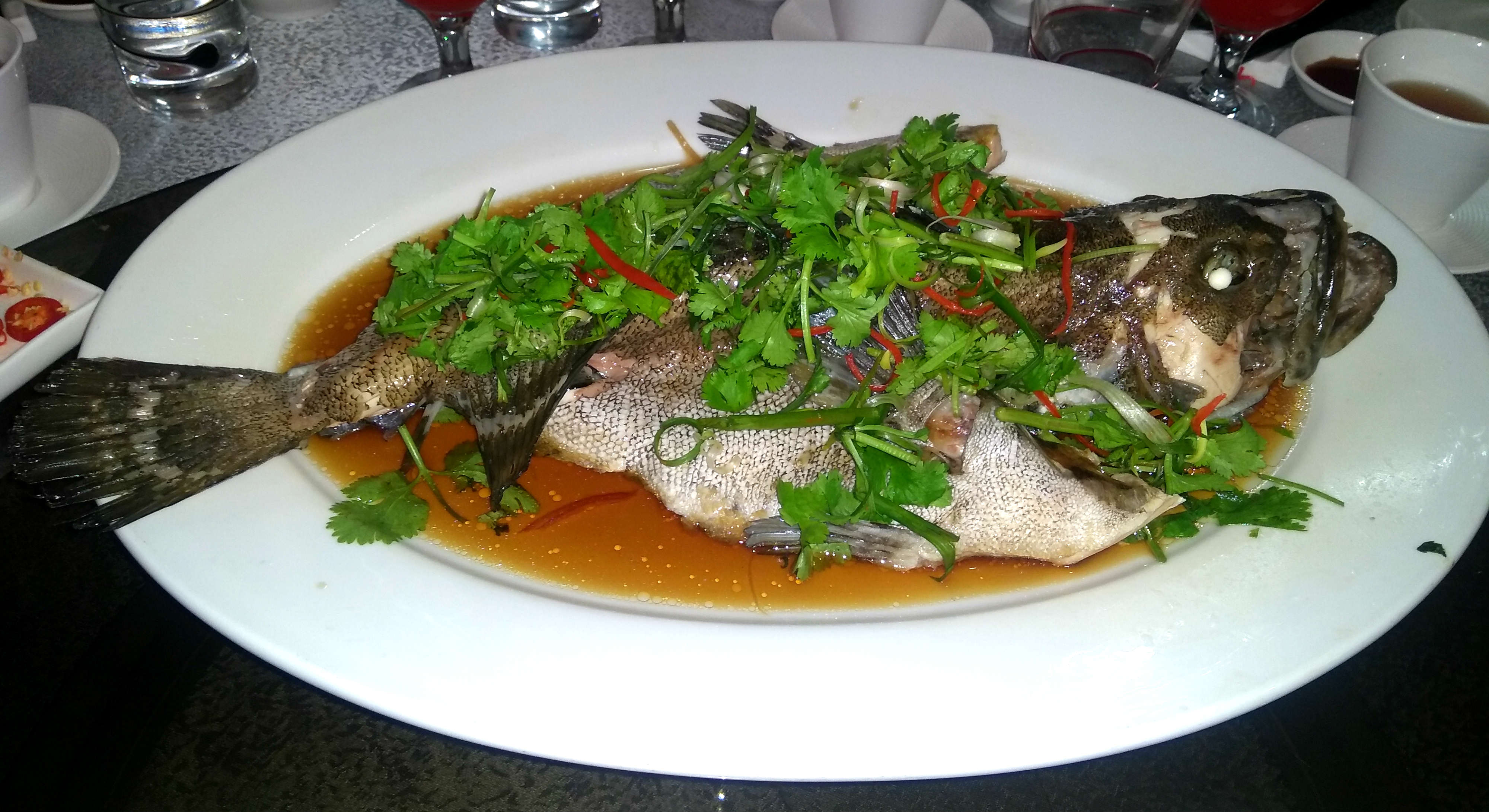 Steamed Sea Garoupa Hong Kong Style