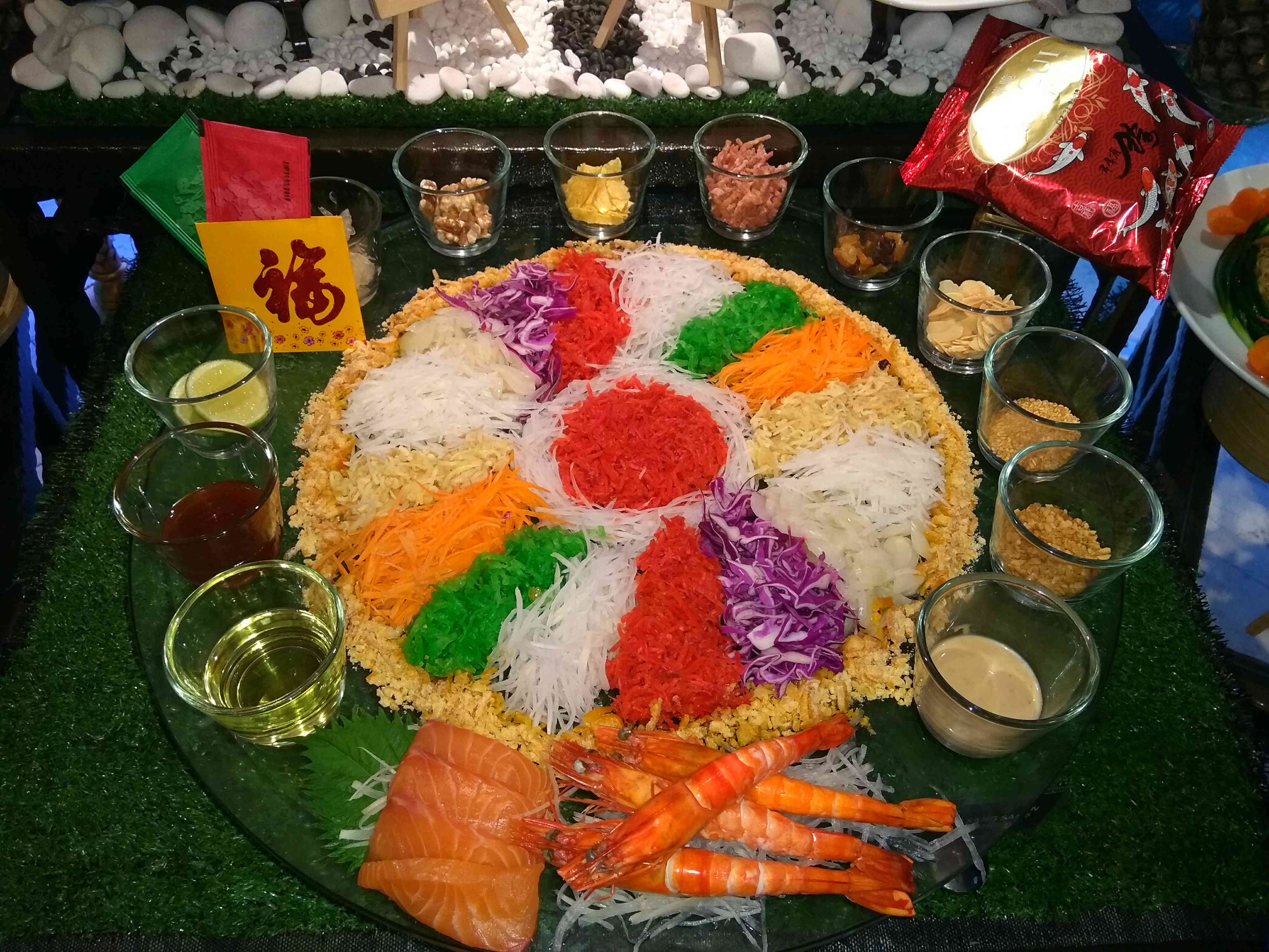 Yee Sang Tiger Prawns and Clams