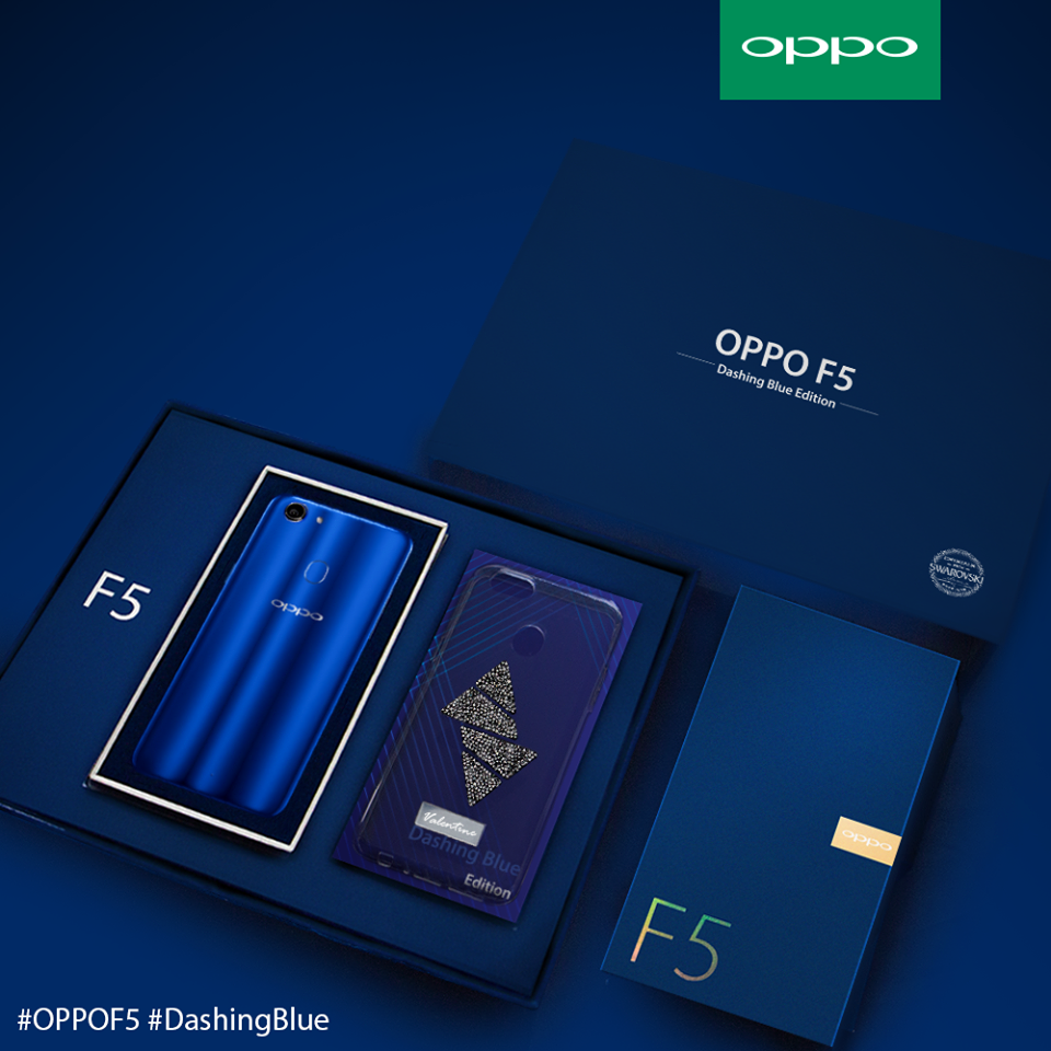mendapat kotak hadiah OPPO F5 Dashing Blue Valentines