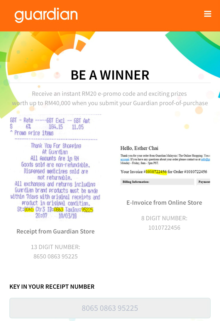 Submit your votes with a valid receipt to stand a chance to win one of 68 prizes