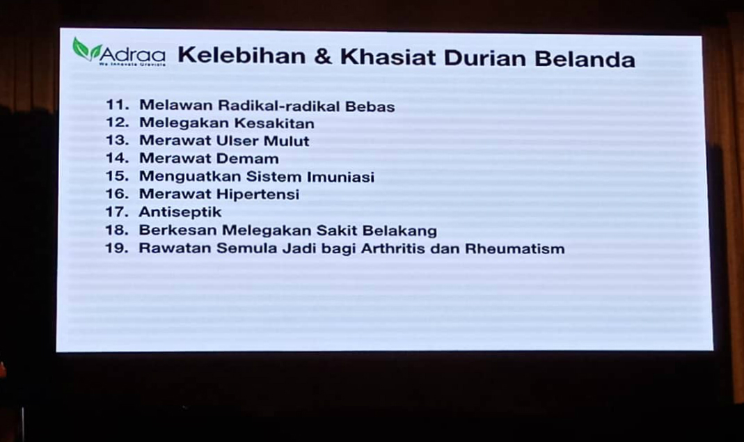 Khasiat 2 Durian Belanda