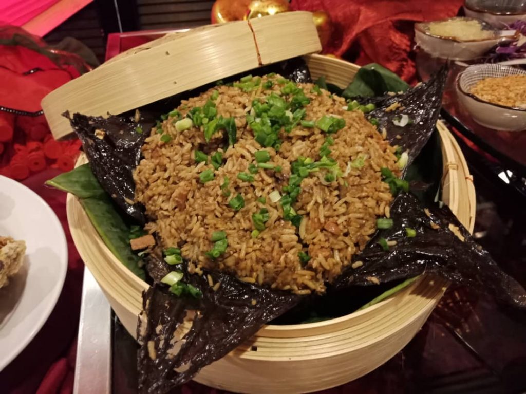 Yong Chow Fried Rice in Lotus Leaf