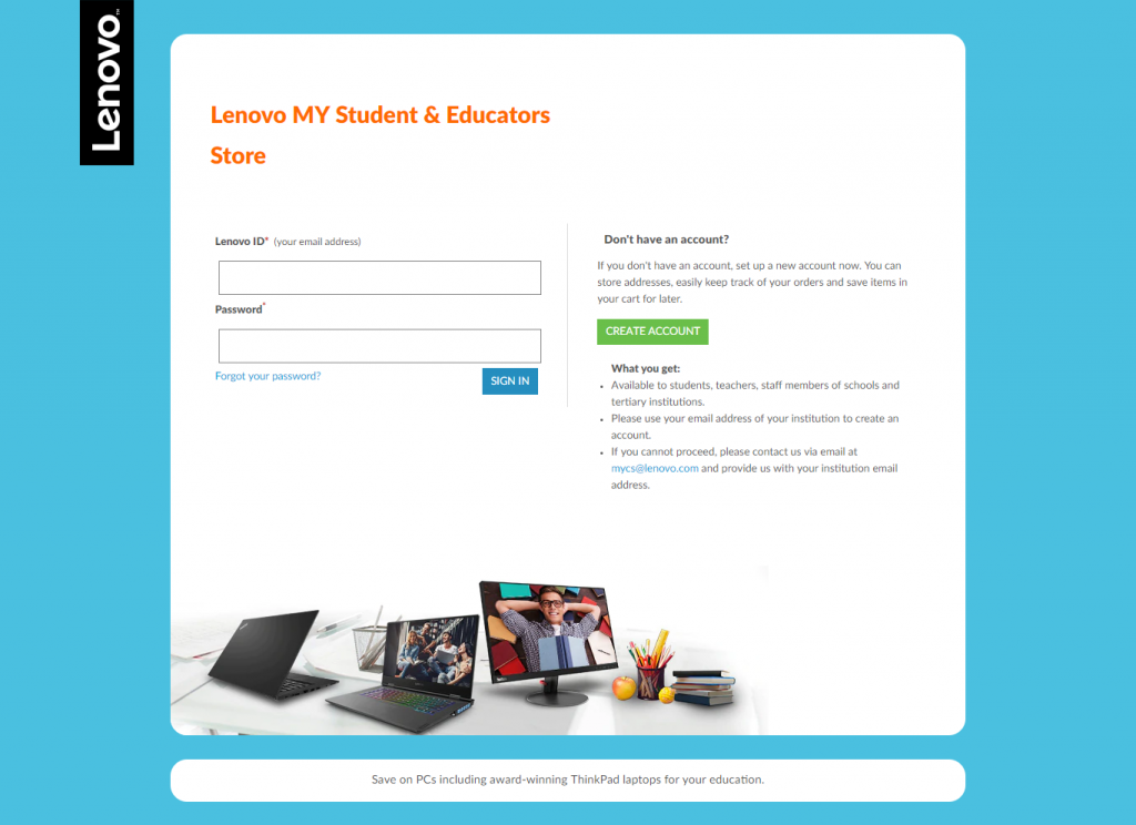 Lenovo EduStore website
