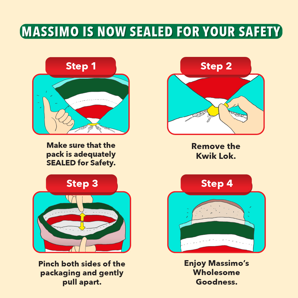 Roti Sandwic Massimo - Sealed For Safety infographic