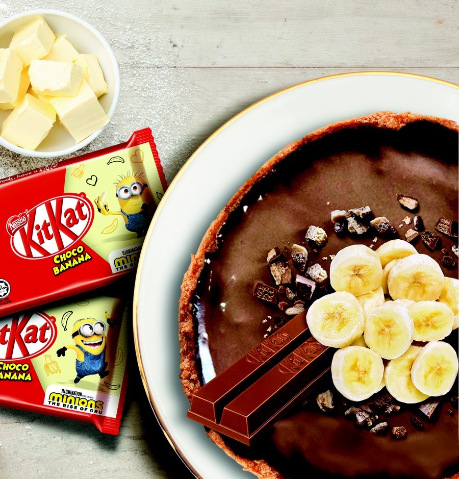KITKAT PEANUT BUTTER CHOCO BANANA FREEZE CAKE