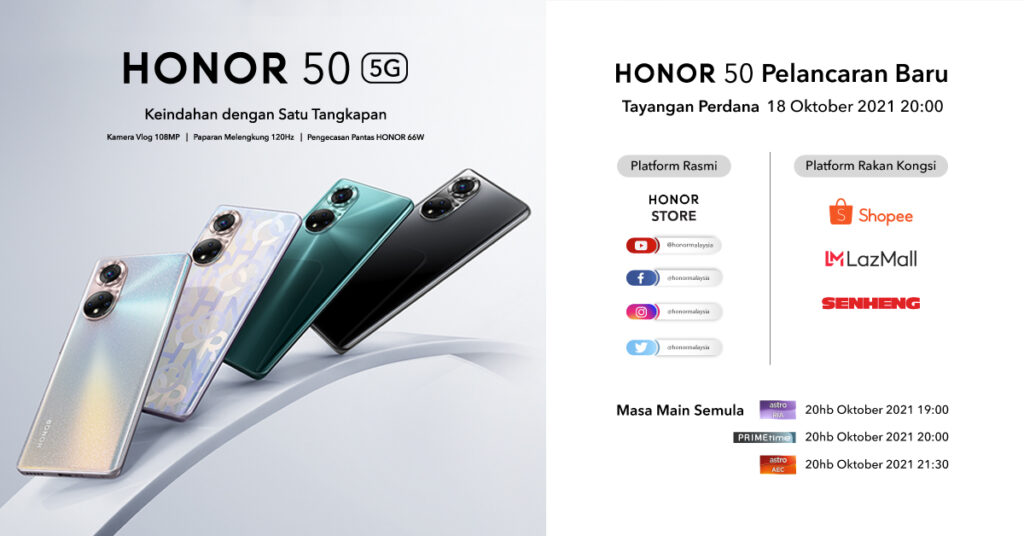 HONOR 50 - 4 Pilihan Warna